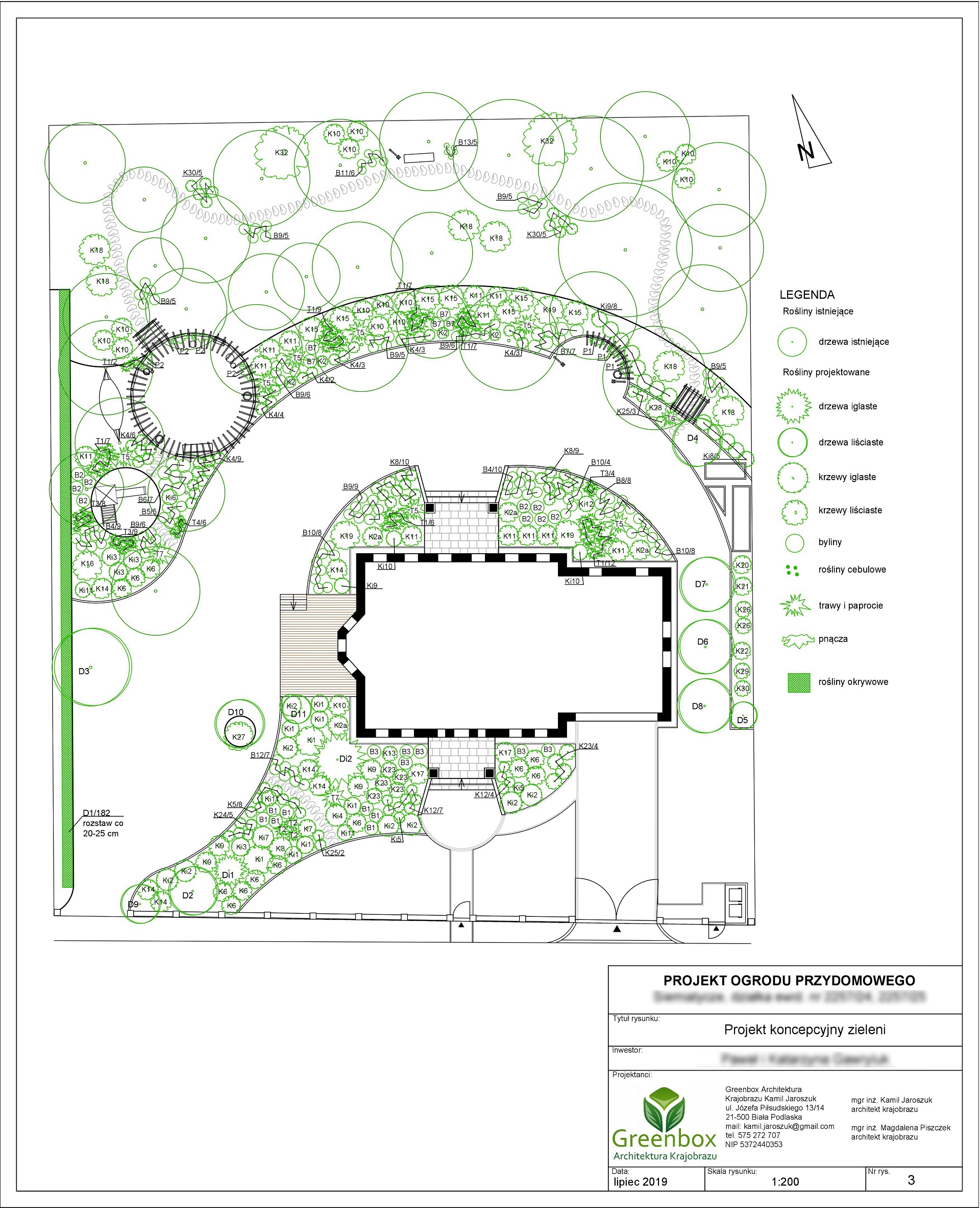 Projekt nasadzeń roślin w ogrodzie w Białej Podlaskiej 